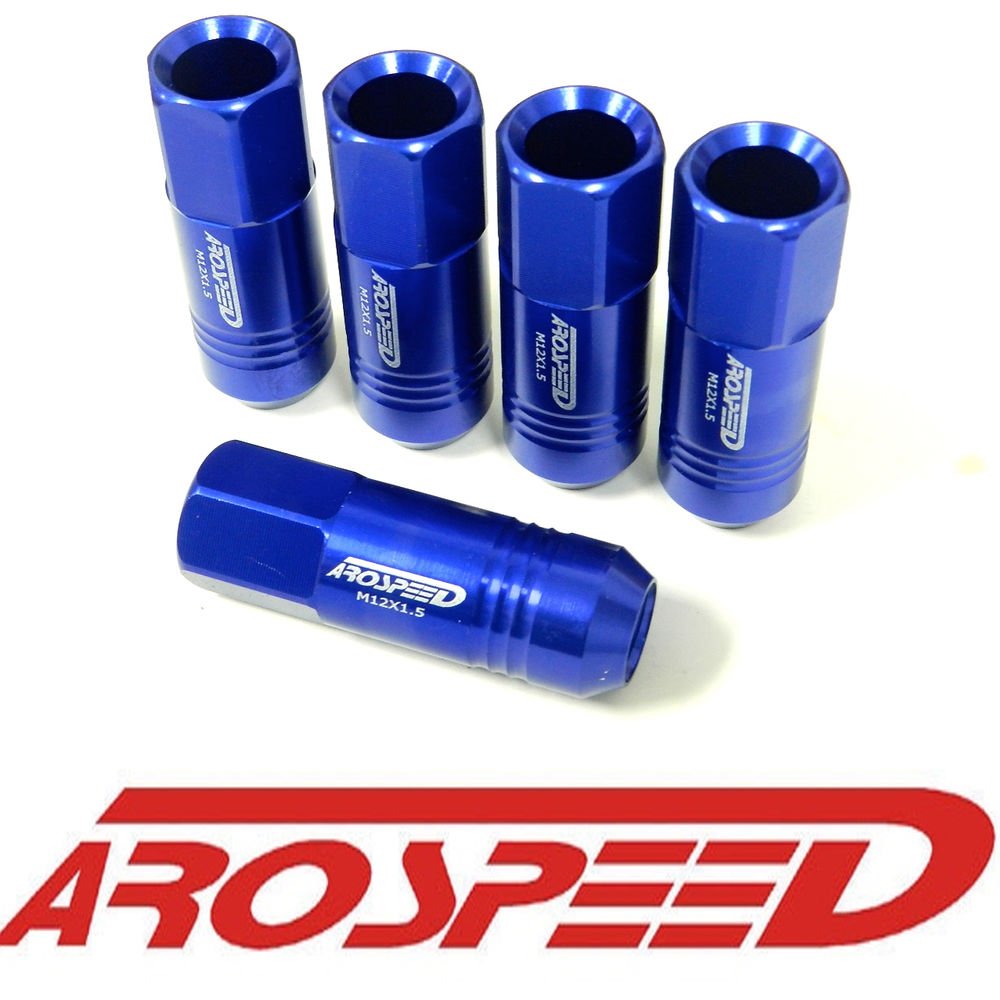 20PC 12X1.5MM 60MM EXTENDED FORGED ALUMINUM TUNER RACING LUG NUT SET BLUE C