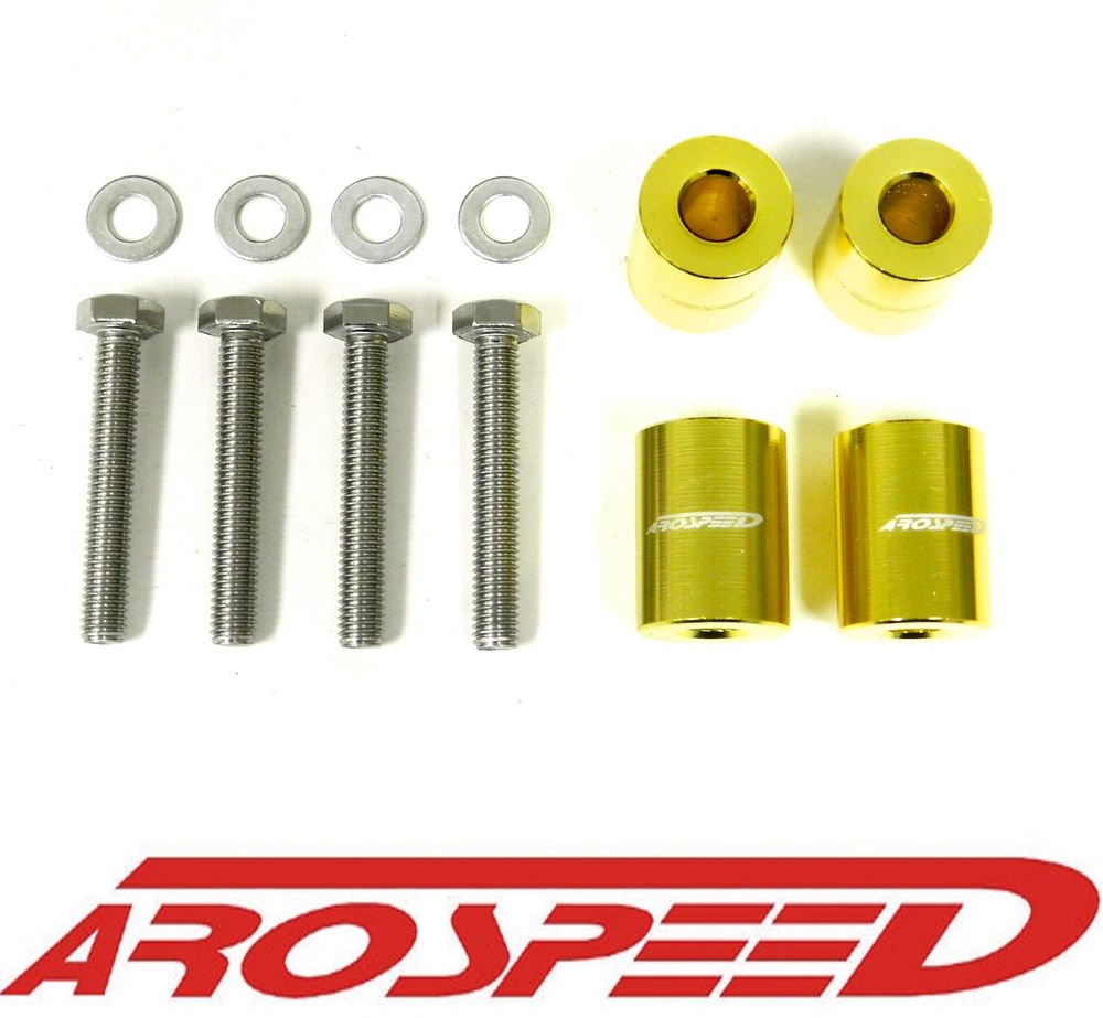 AROSPEED UNIVERSAL GOLD CNC BILLET 8MM HOOD SPACER RISER VENT KIT C