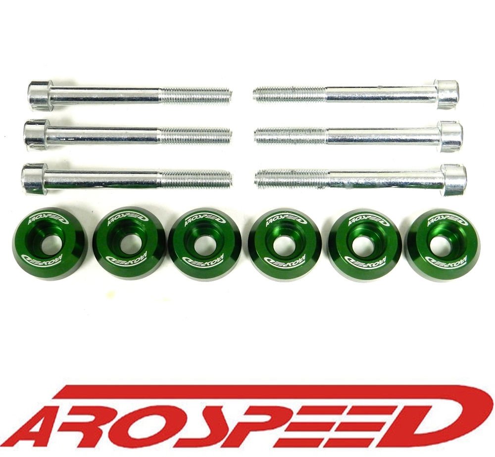 AROSPEED GREEN LOWER CONTROL ARM BOLT WASHER DRESS UP KIT EF EG EK DA DC