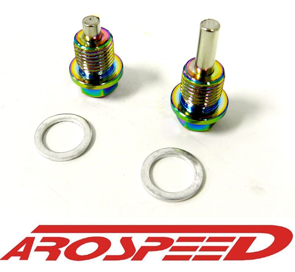 AROSPEED MAGNETIC OIL & TRANSMISSION DRAIN PLUG SET FOR HONDA ACURA NEO CHROME