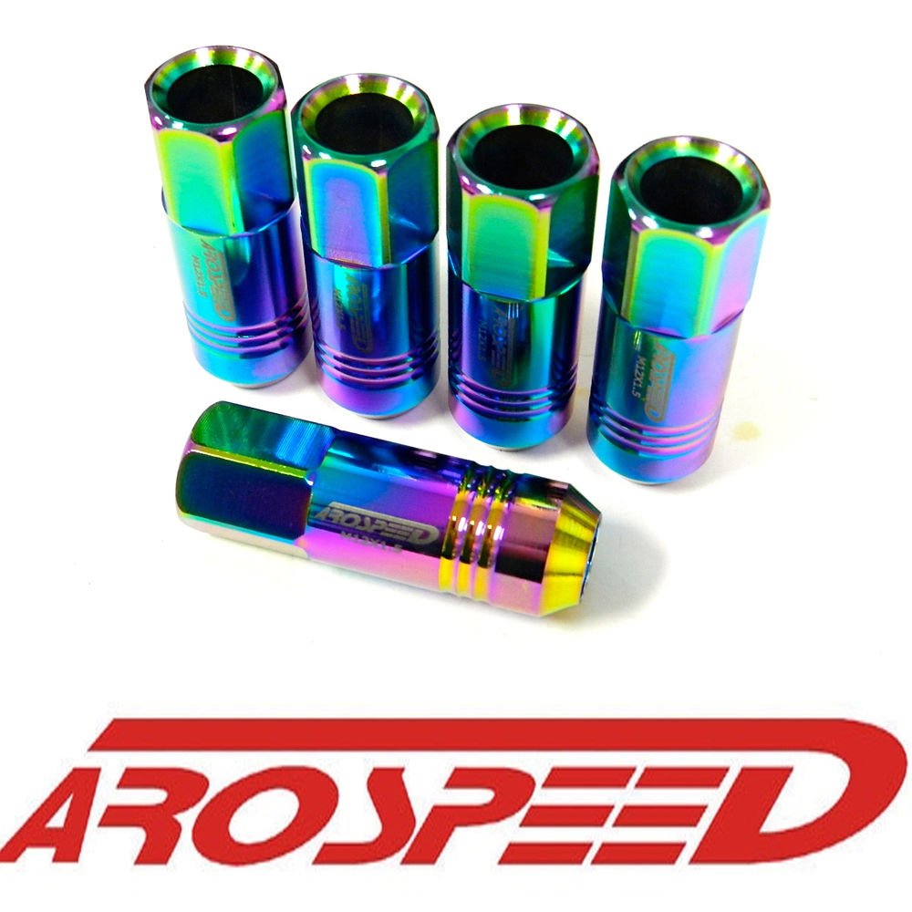 20PC 12X1.5MM 60MM EXTENDED FORGED ALUMINUM TUNER RACING LUG NUT NEO CHROME C