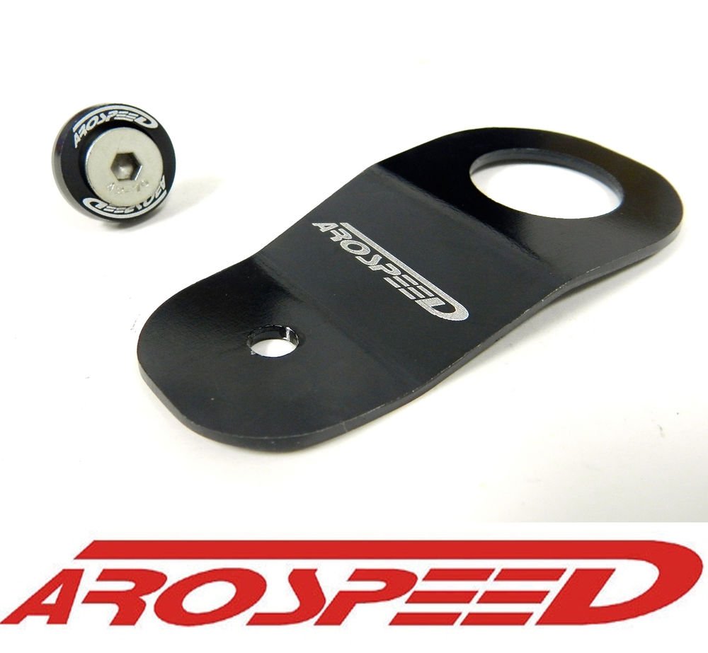 AROSPEED BLACK CNC BILLET ALUMINUM RACING RADIATOR STAY BRACKET KIT EK DC2