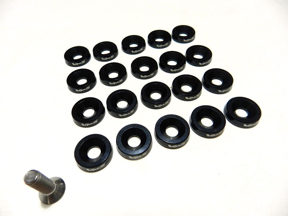 BLACK FORD MUSTANG 20PC DRESS UP BOLT & WASHER KIT 10MM