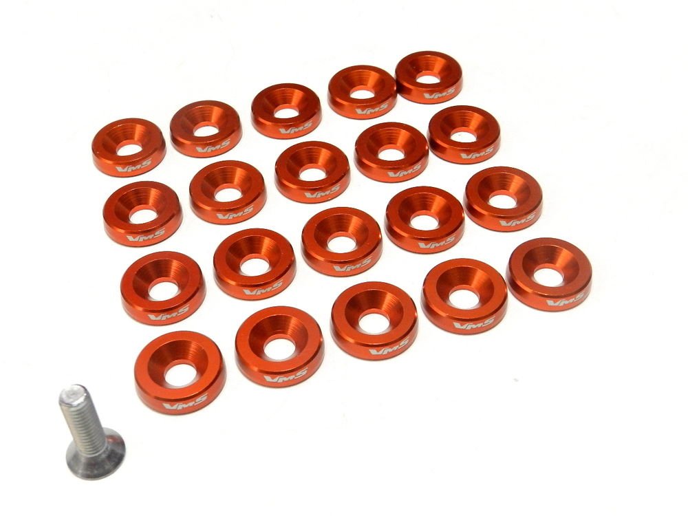 ORANGE FORD MUSTANG 20PC DRESS UP BOLT & WASHER KIT 10MM