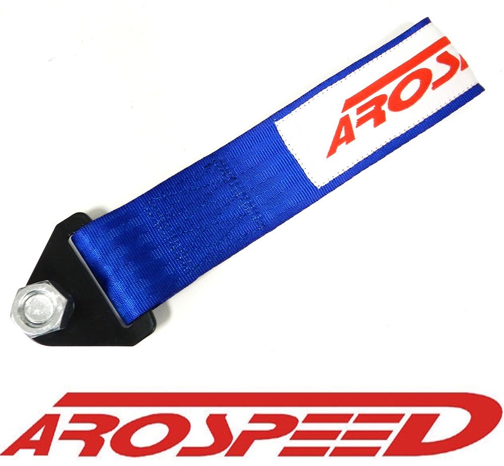 AROSPEED UNIVERSAL BLUE HIGH STRENGTH RACING TOW STRAP KIT FRONT/REAR