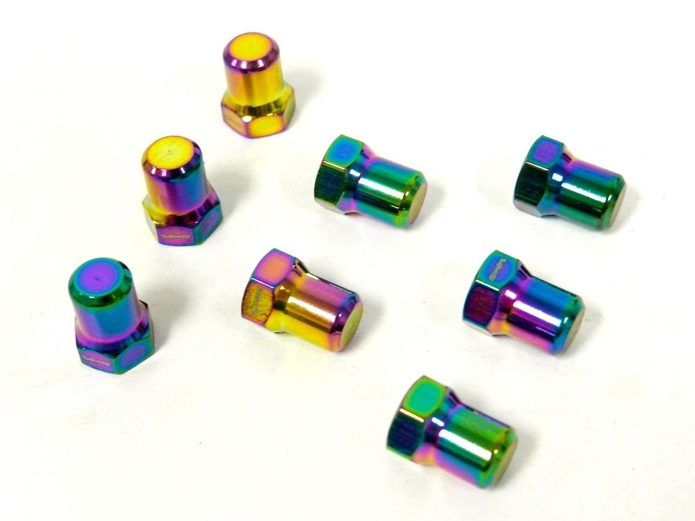 VMS RACING CNC NEO CHROME 8PC VALVE COVER NUT BOLT SET FOR HONDA B16 ENGINES