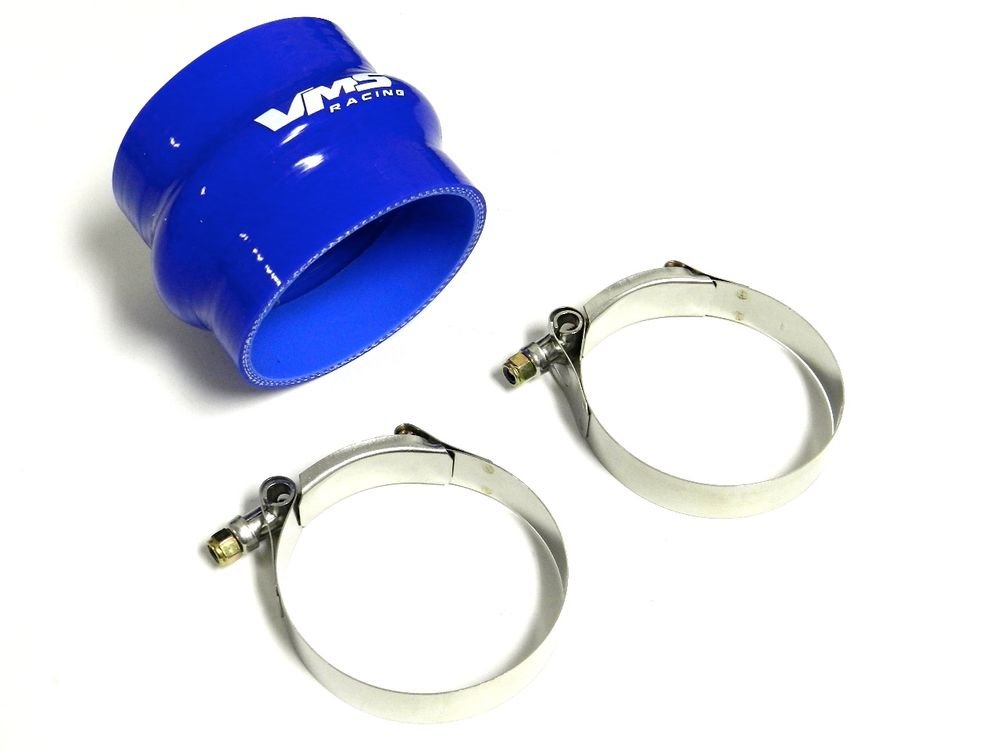 VMS RACING 2.5" BLUE STRAIGHT SILICONE HUMP COUPLER & 2 T-BOLT CLAMPS