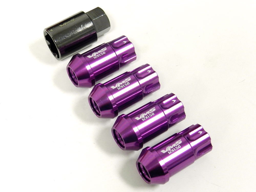 16PC VMS RACING HONDA ACURA 12X1.5MM ALUMINUM LOCKING LUG NUT SET PURPLE