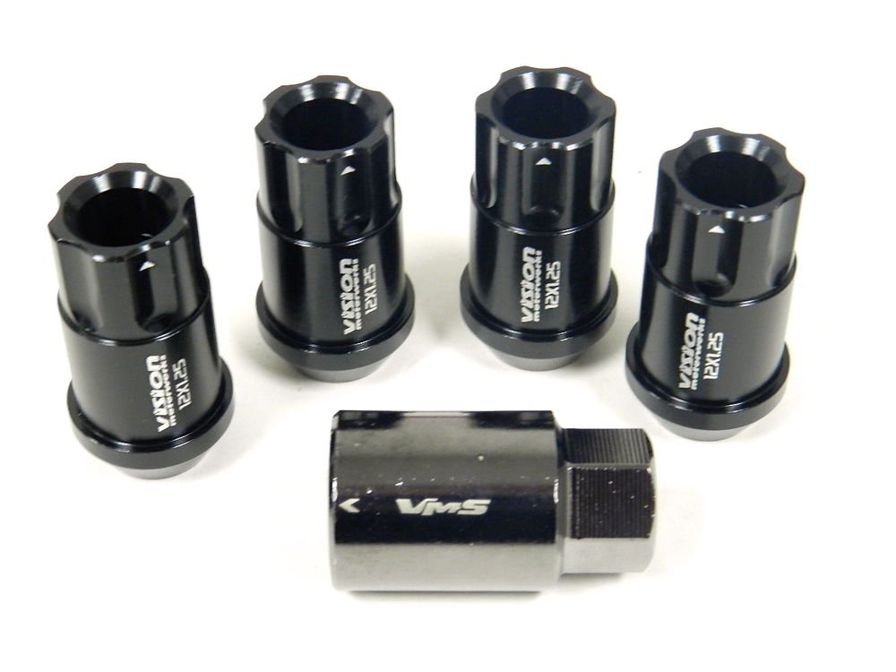 BLACK 4PC LOCKING LUG NUTS WITH KEY SUBARU IMPREZA LEGACY BRZ FORESTER OUTBACK