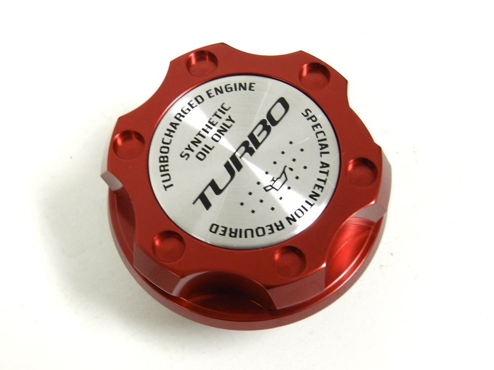 RED TURBO BILLET RACING ENGINE OIL FILLER CAP FOR SUBARU