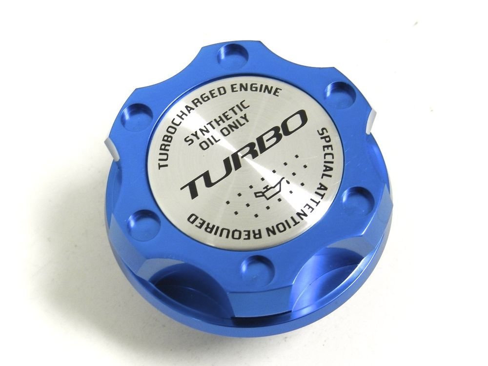 BLUE TURBO BILLET RACING ENGINE OIL FILLER CAP FOR SUBARU