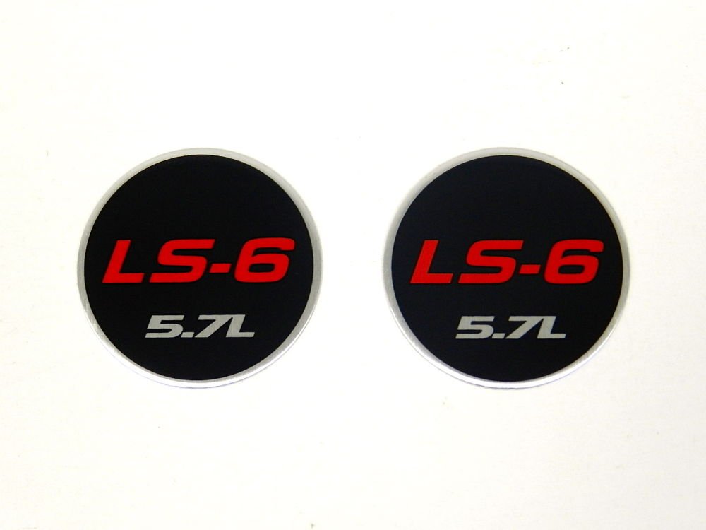 2 ROUND 5.7L LS6 ALUMINUM EMBLEMS BADGES RARE PAIR