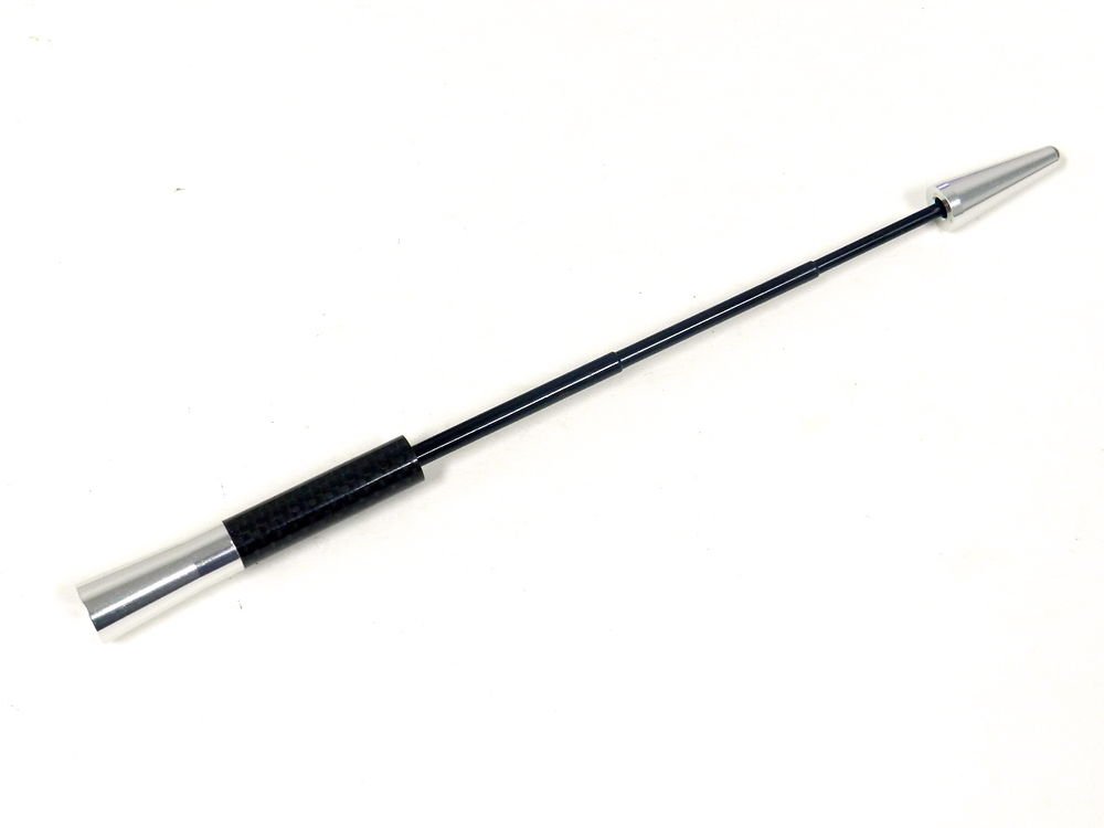 SILVER CARBON FIBER RETRACTABLE 4.5" SHORT STUBBY SCREW IN ANTENNA - SCION