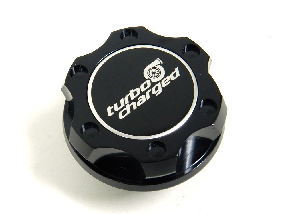 BLACK TURBOCHARGED BILLET CNC RACING ENGINE OIL FILLER CAP FOR MITSUBISHI
