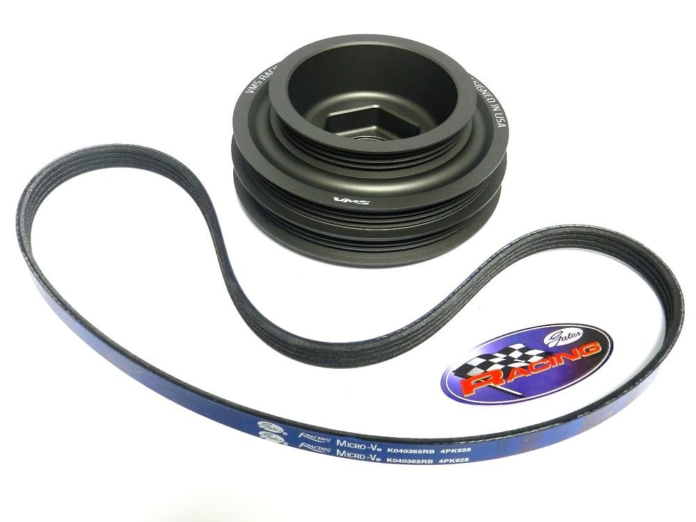 GATES RACING ALTERNATOR BELT & VMS LIGHTWEIGHT PULLEY 90-93 ACURA INTEGRA B18 DA