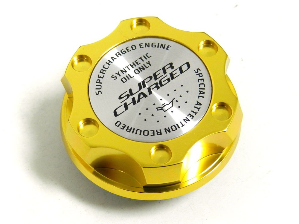 GOLD SUPERCHARGED BILLET CNC RACING ENGINE OIL FILLER CAP FOR HONDA ACURA