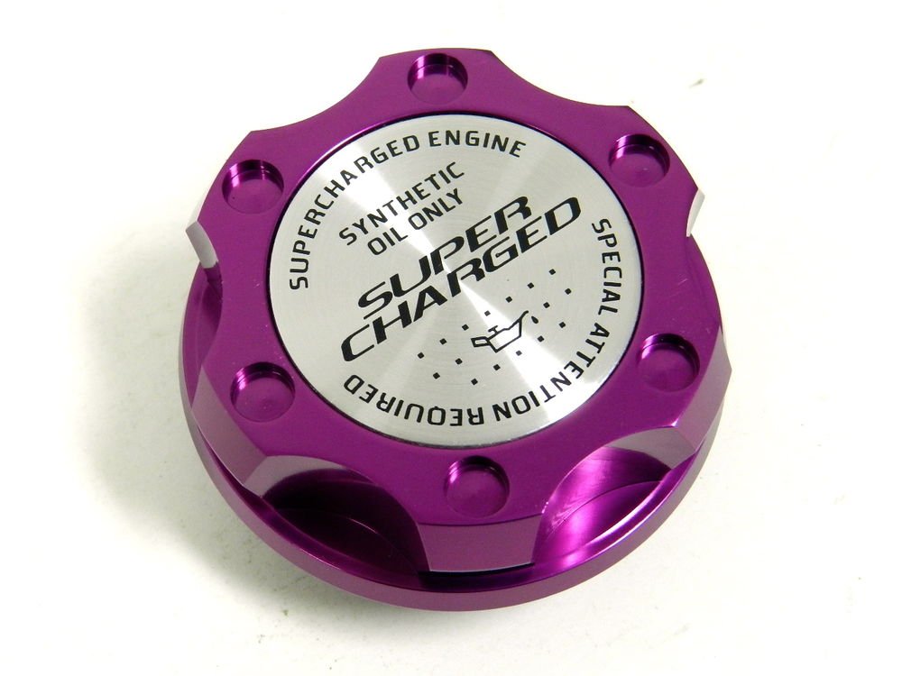 PURPLE SUPERCHARGED BILLET CNC RACING ENGINE OIL FILLER CAP FOR HONDA ACURA