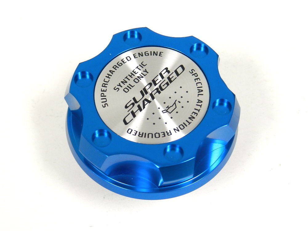 BLUE SUPERCHARGED BILLET RACING ENGINE OIL FILLER CAP FOR NISSAN INFINITI