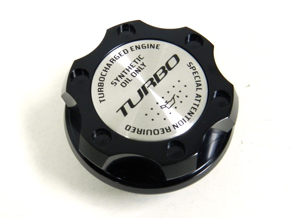 BLACK TURBO BILLET RACING ENGINE OIL FILLER CAP FOR NISSAN INFINITI