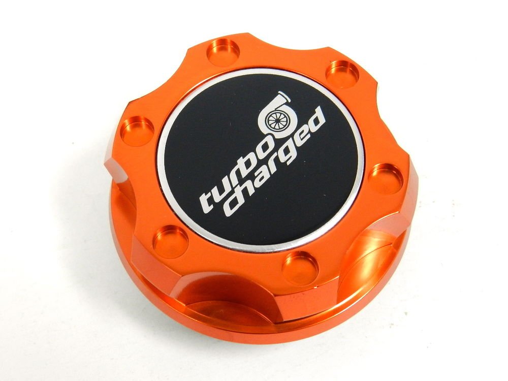 ORANGE TURBOCHARGED BILLET RACING ENGINE OIL FILLER CAP FOR NISSAN INFINITI