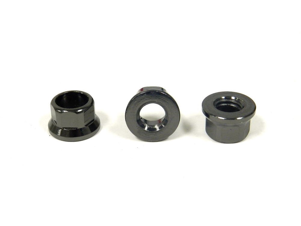 QTY 1 M10X1.50MM STEEL HEX FLANGED NUT FASTENER BLACK CHROME