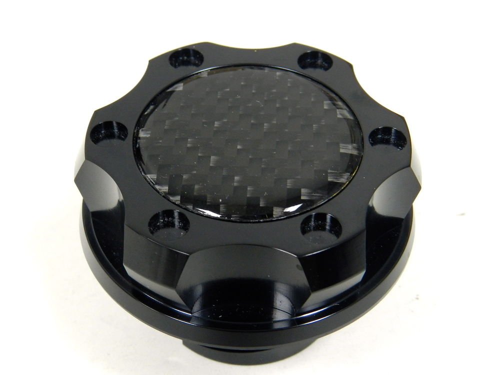 BLACK CARBON FIBER BILLET RACING ENGINE OIL FILLER CAP FOR NISSAN INFINITI