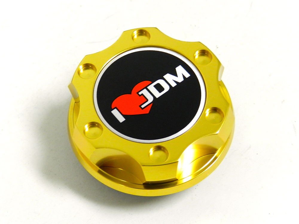 GOLD I LOVE JDM BILLET RACING ENGINE OIL FILLER CAP FOR NISSAN INFINITI