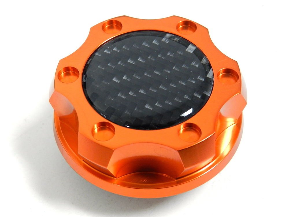 ORANGE CARBON FIBER BILLET CNC RACING ENGINE OIL FILLER CAP FOR HONDA ACURA