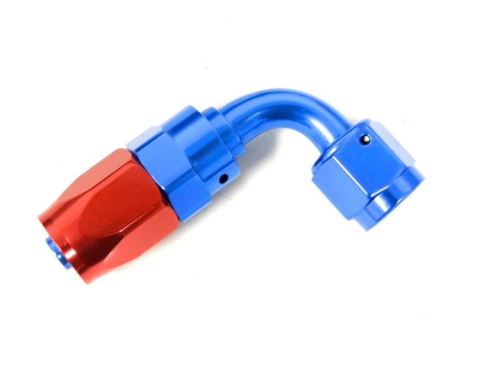 UNIVERSAL -12 AN12 12AN 90 DEGREE SWIVEL ALUMINUM TUBE HOSE END FITTING BLUE