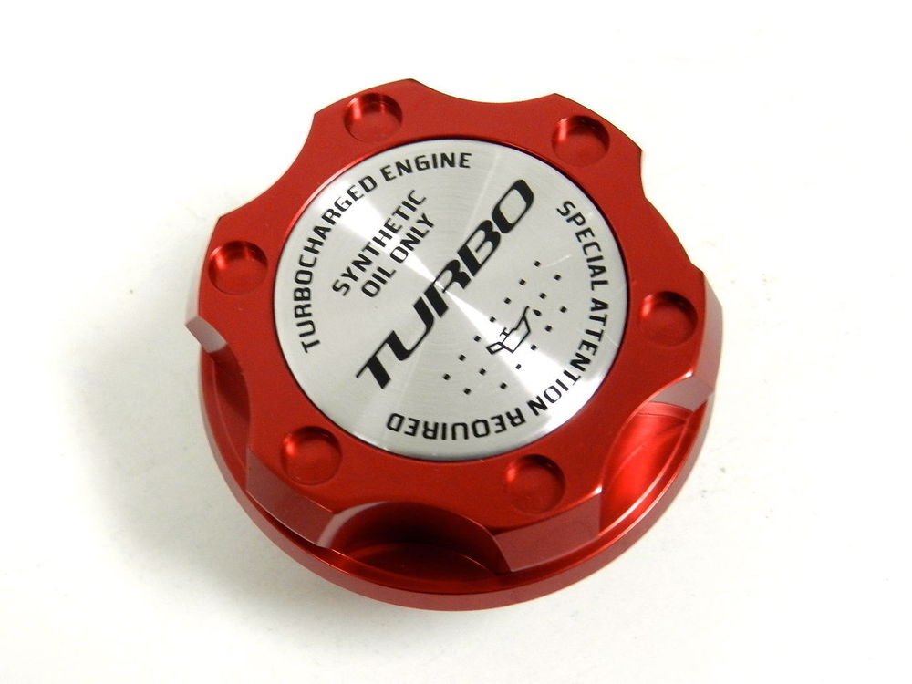 RED TURBO BILLET RACING ENGINE OIL FILLER CAP FOR FIAT 500 / DODGE DART 1.4L