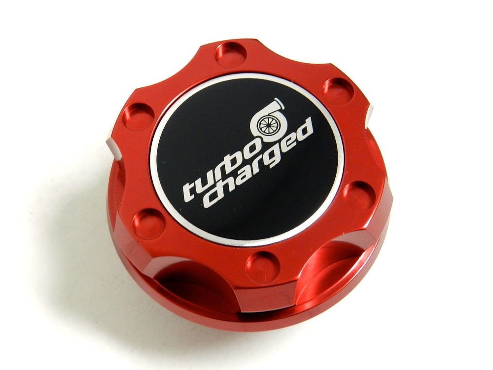 RED TURBOCHARGED BILLET RACING ENGINE OIL FILLER CAP FOR FIAT 500 / DODGE DART