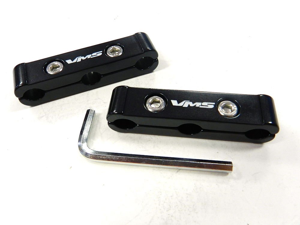 2PC VMS RACING 3 HOLE V6 V12 SPARK PLUG WIRE DIVIDERS SEPARATORS - BLACK