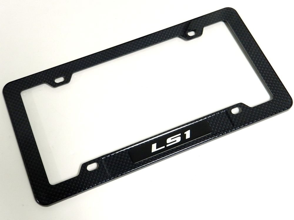 GM CHEVY LS1 LS-1 ENGINE LICENSE PLATE TAG FRAME - CARBON FIBER LOOK