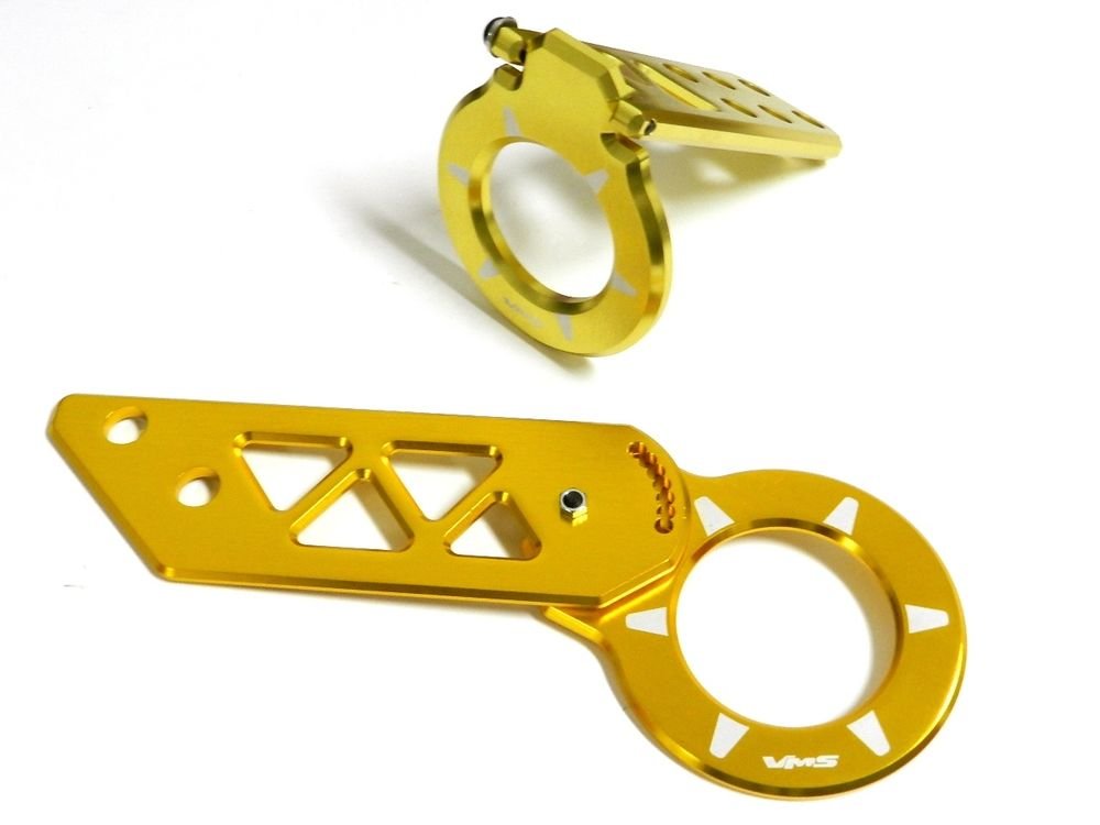 GOLD VMS RACING V3 F+R ALUMINUM ADJUSTABLE FOLDING TOW HOOKS FOR HONDA ACURA