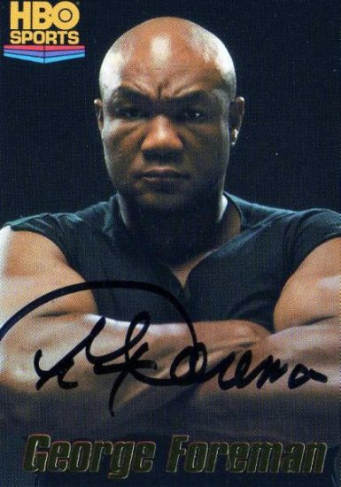 George Foreman HBO Sports Card Autographed
