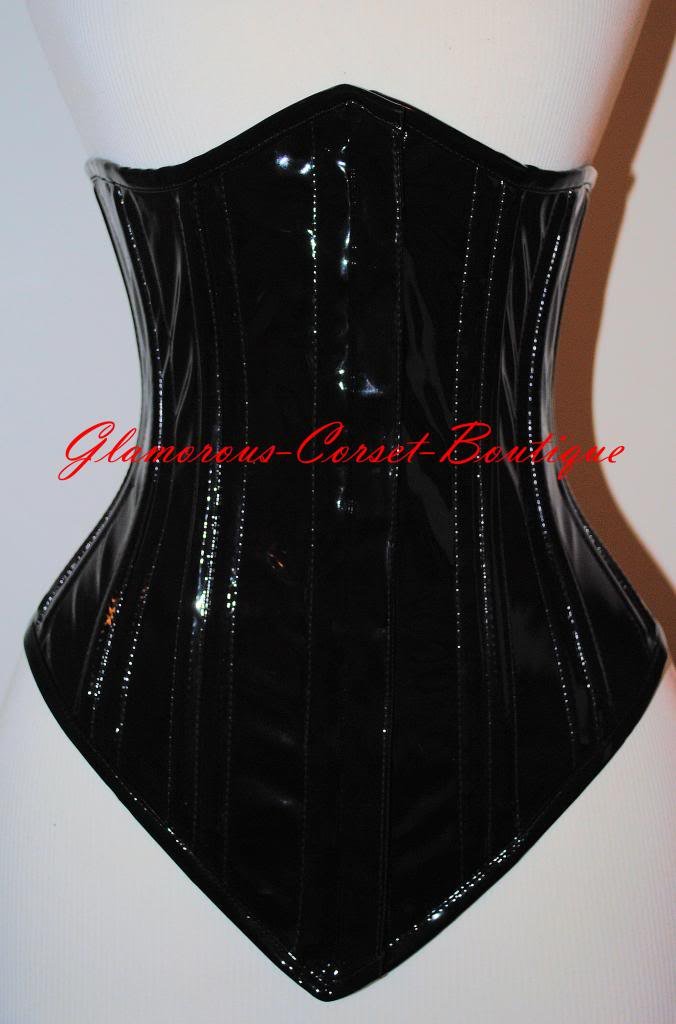 PVC Corset Double Steel Boned LONG Underbust Waist Training 26 SteelBones XXS-3X