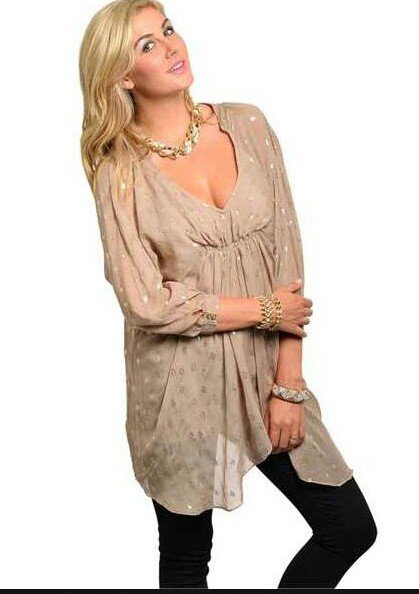 Beige flowy blouse