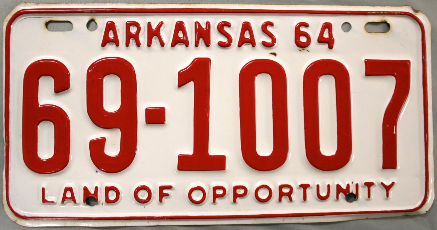 1964 Arkansas License Plate (69-1007)