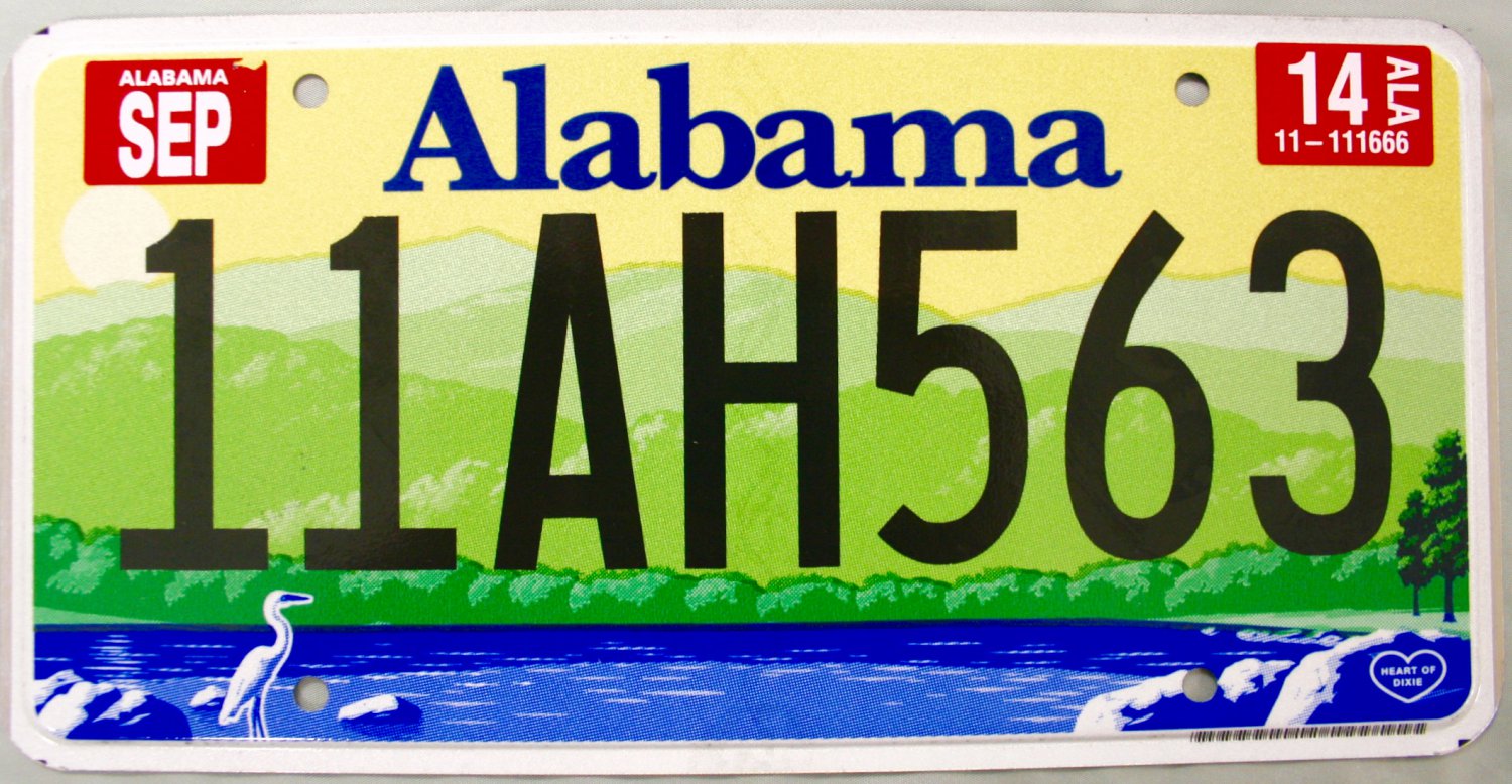 2014 Alabama License Plate (11AH563)