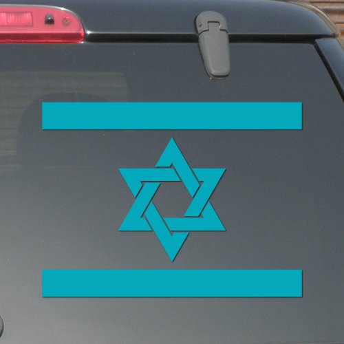 10" x 7.5" - Israel Flag - Light Blue Color - Pick Color - Vinyl Decal Sticker