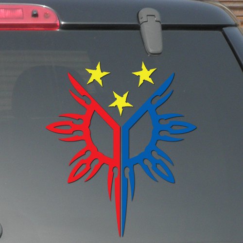 10" x 8.5" - Philippines Flag - Three Color Decal - Pinoy Pinay - Vinyl Decal Sticker (Design #-01)