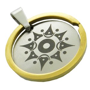 316L Stainless Steel Circle Tribal Pattern Pendant