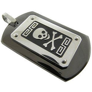 316L Black Stainless Steel Skull Pendant