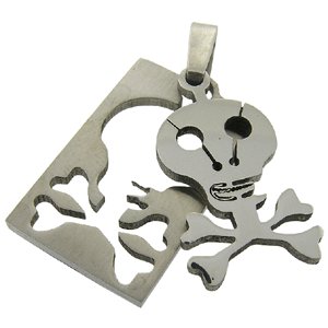 316L Surgical Stainless Steel Pendant Skull Pattern
