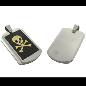 316L Black Carbon Stainless Steel Skull Pattern Pendant