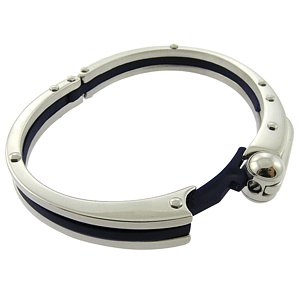 316L Stainless Steel Black Resin Bangle Bracelet
