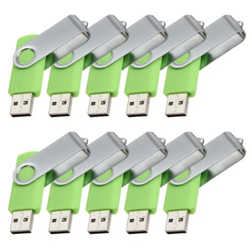 Enfain® 10pcs Cheap Giveaway Bulk 128MB USB 2.0 Flash Memory Thumb Drive(128MB,Green)