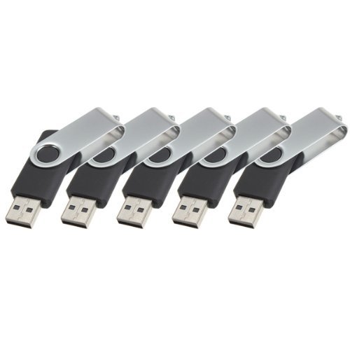 Enfain® 5pcs Black Swivel Design Waterproof 256MB Usb 2.0 Flash Drive Memory Stick Thumb Stick Pen