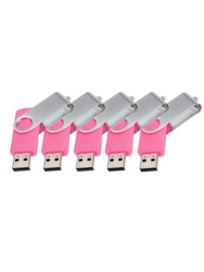 Enfain® 5pcs Swivel Design Waterproof USB Flash Drive 2.0 Memory Stick Fold Storage(8gb,pink)
