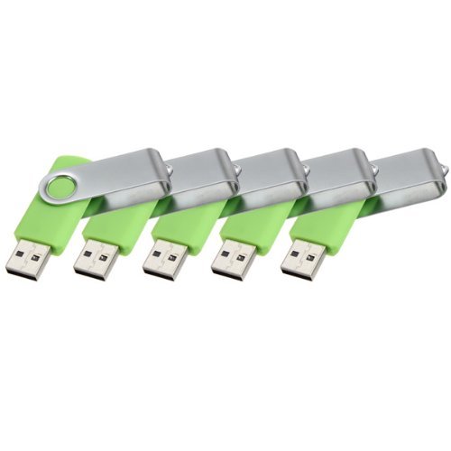 Enfain® 5pcs Nice Green Swivel Design New Waterproof 16GB Usb 2.0 Flash Drive Memory Stick